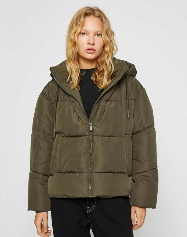 Inflatable Jacket Hooded Pocket Detailed - Image 3