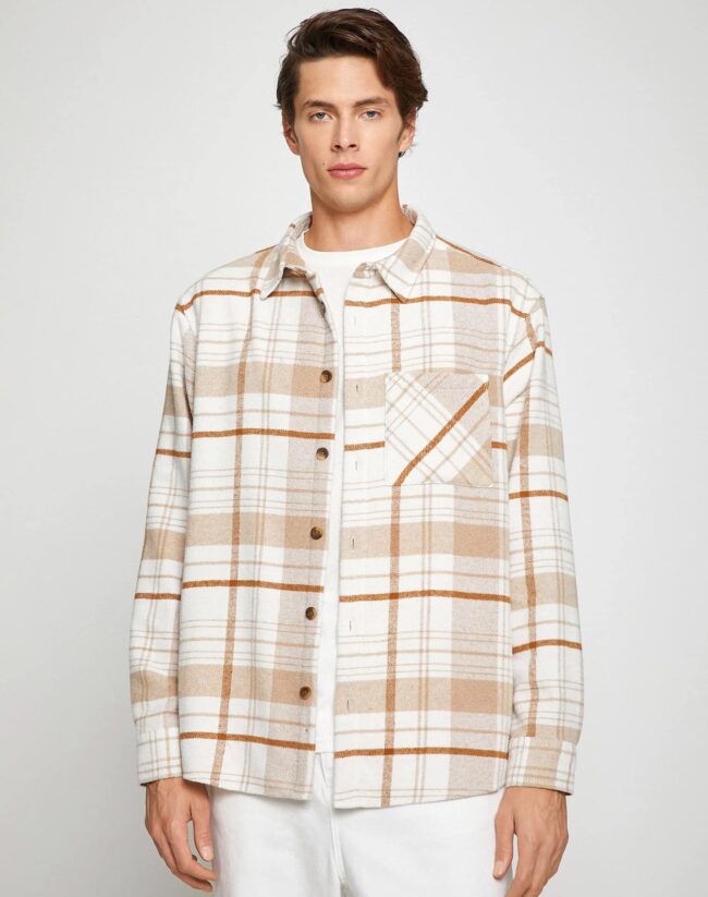 Plaid Lumberjack Shirt Classic Collar Long Sleeve - Image 3