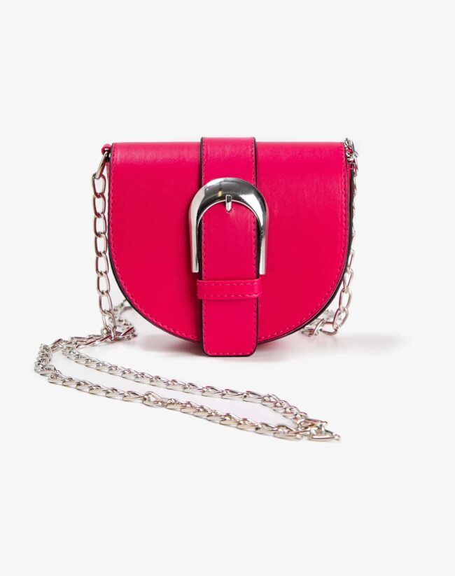 Women's Buckled Shoulder Bag Leather Look - Image 4