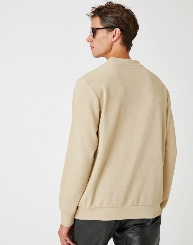 Basic Melange Sweater Knitwear Crew Neck Long Sleeve - Image 3